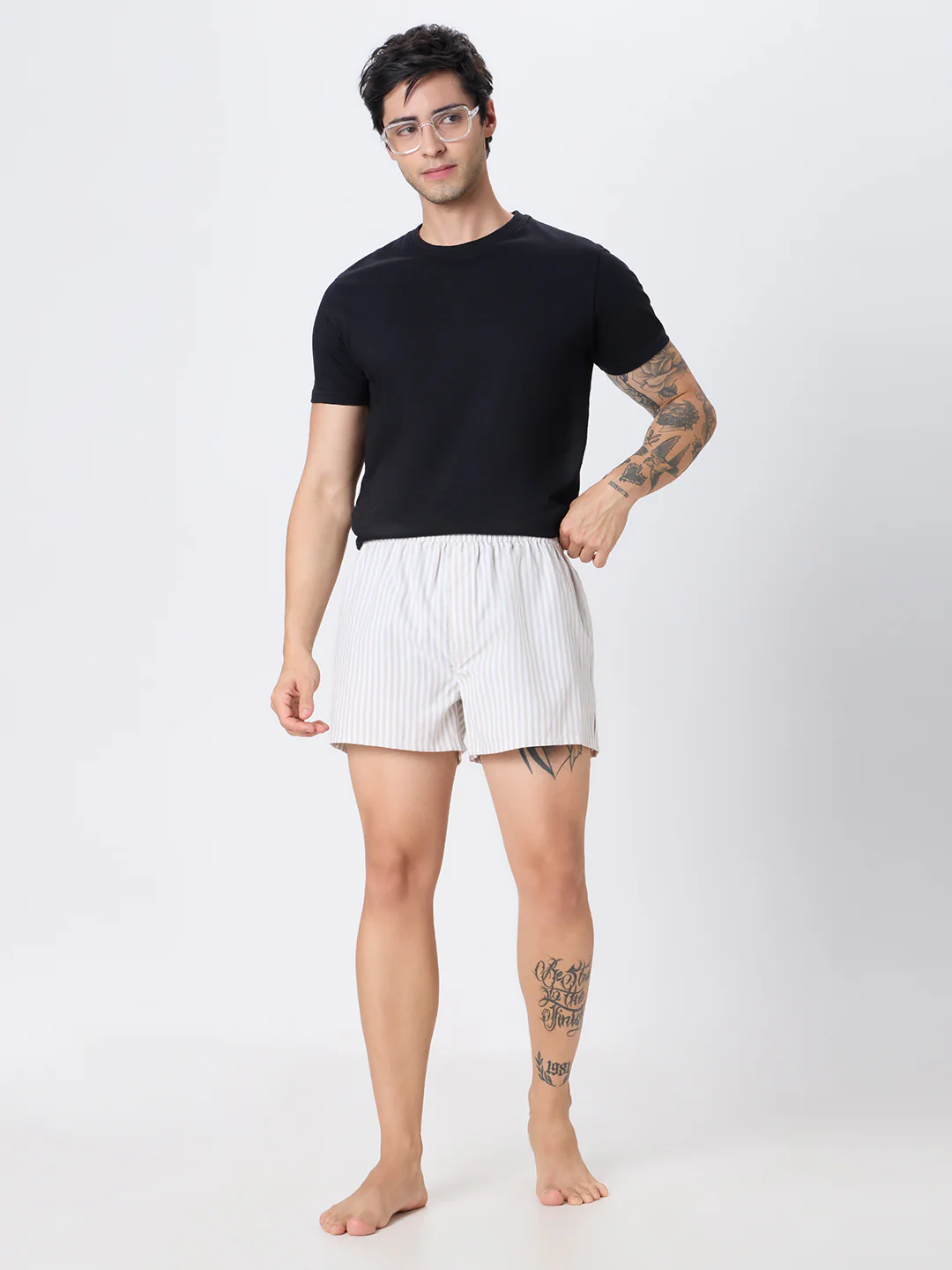 Aegean Blue Checks & White Striped Boxers - Image 8