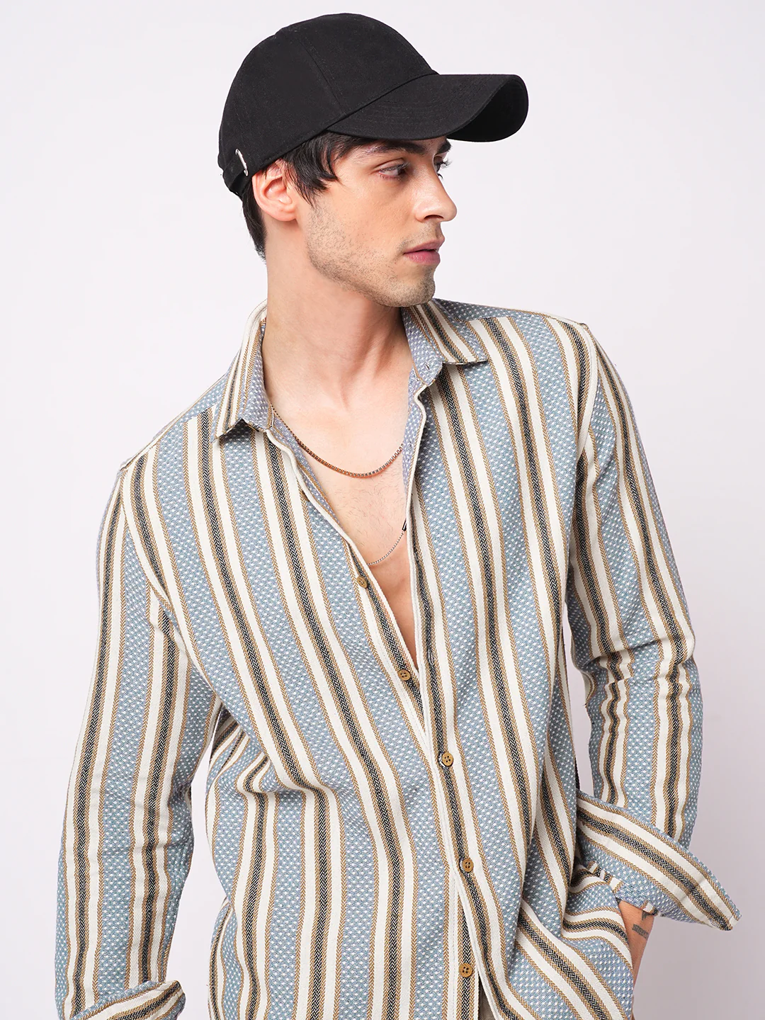 Blue Atlas Loom Striped Shirt
