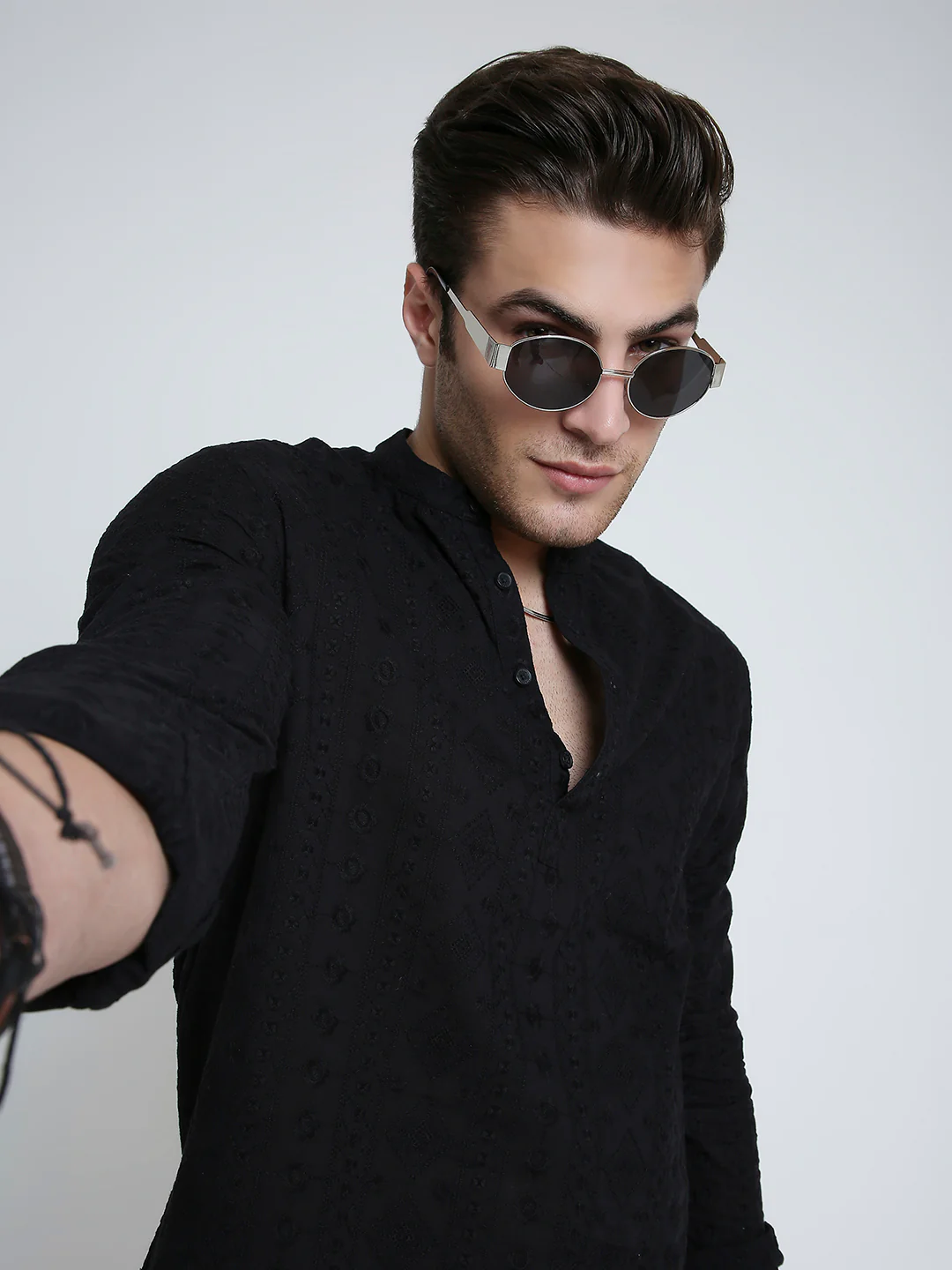 Classic Blackout Embroidered Kurta - Image 2