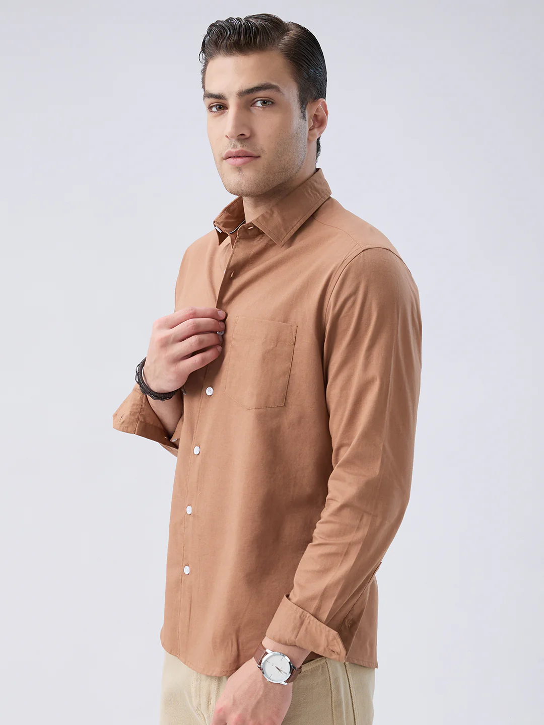 Clay Brown Slub Essence Shirt - Image 6