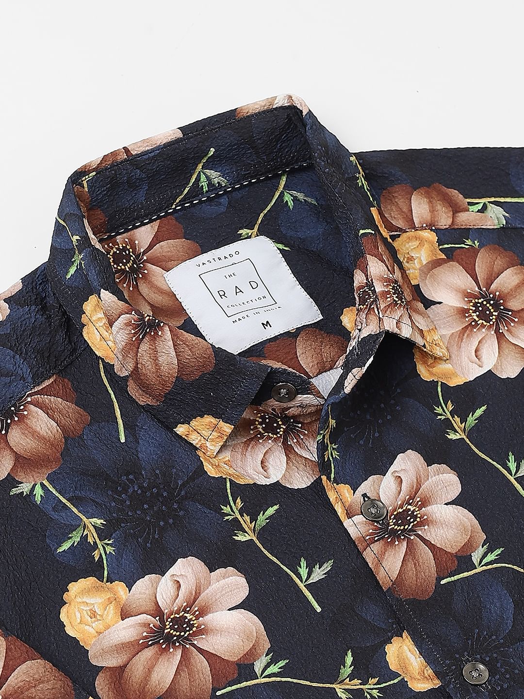 Exquisite Navy Floret Crushed Shirt - Image 3