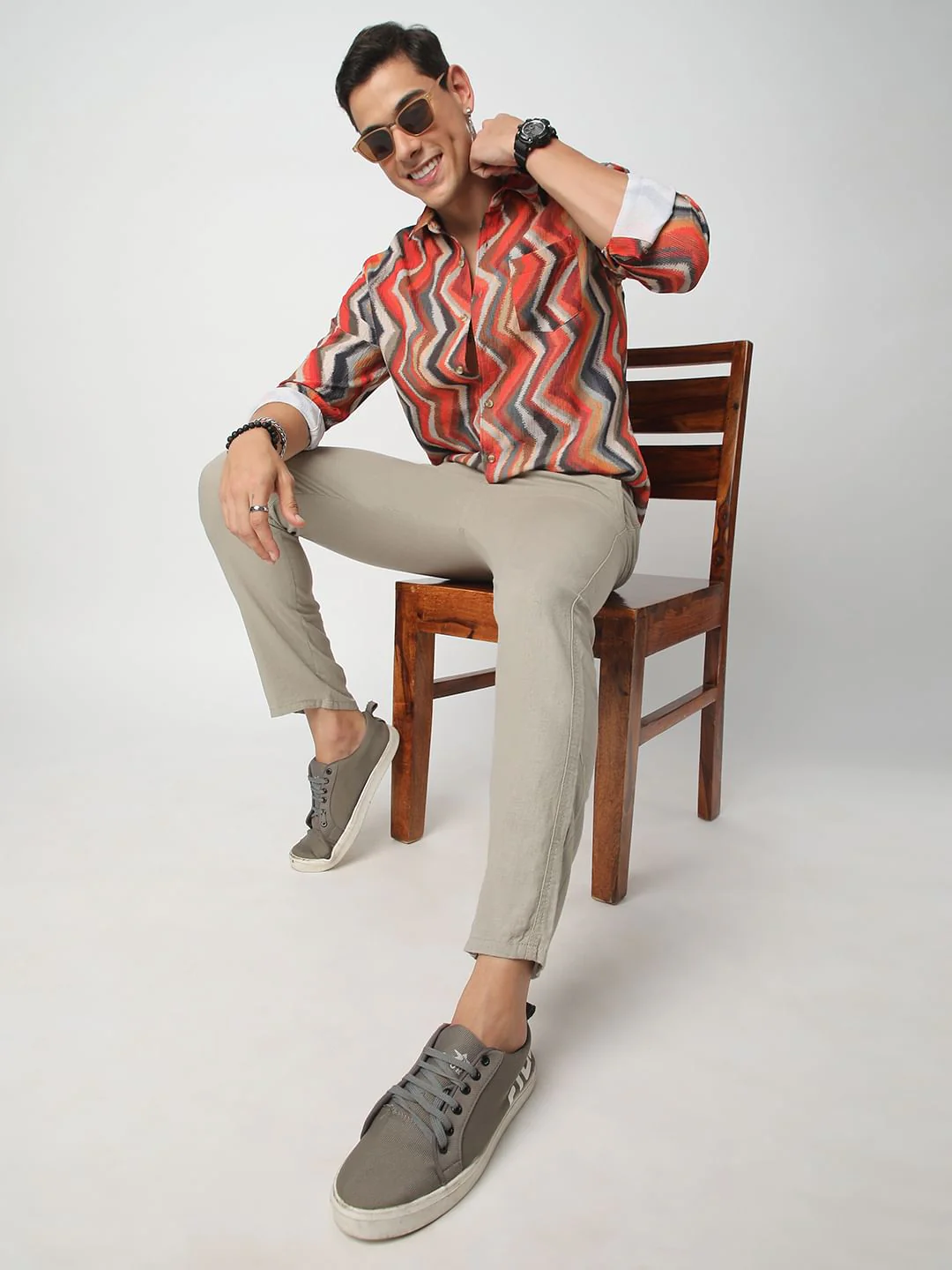 Fiery Zig-Zag Textured Shirt - Image 7