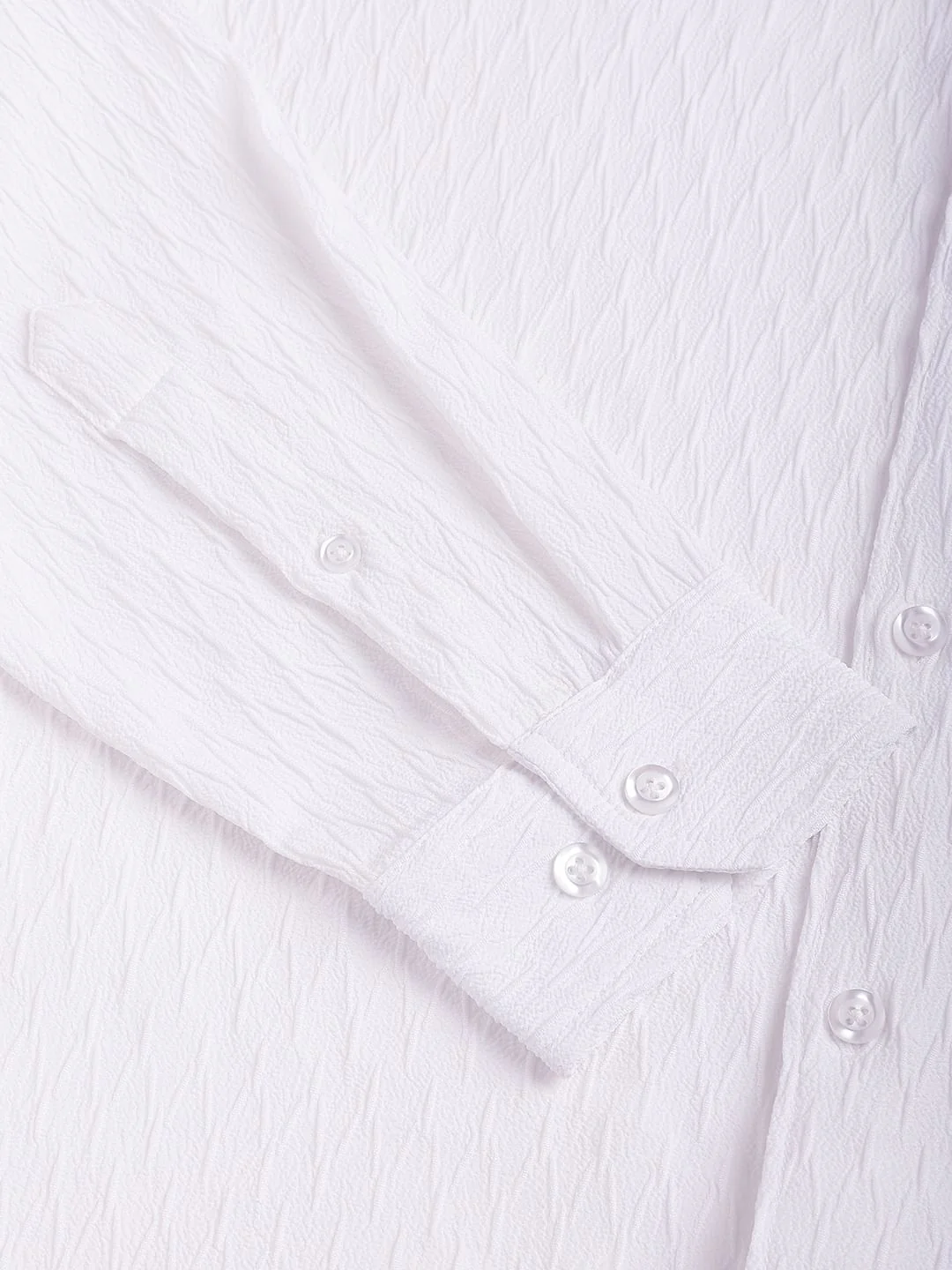 Frost White Crinkled Textured Shirt - Image 9
