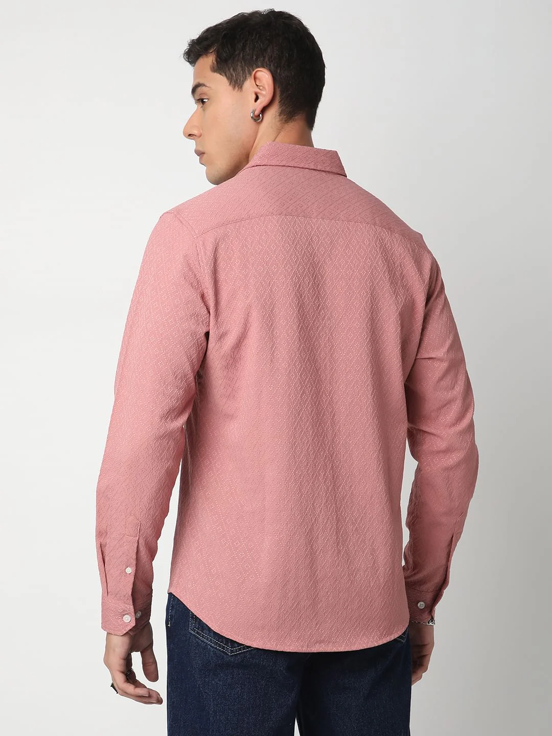 Georgia Peach Diamond Jacquard Shirt - Image 6