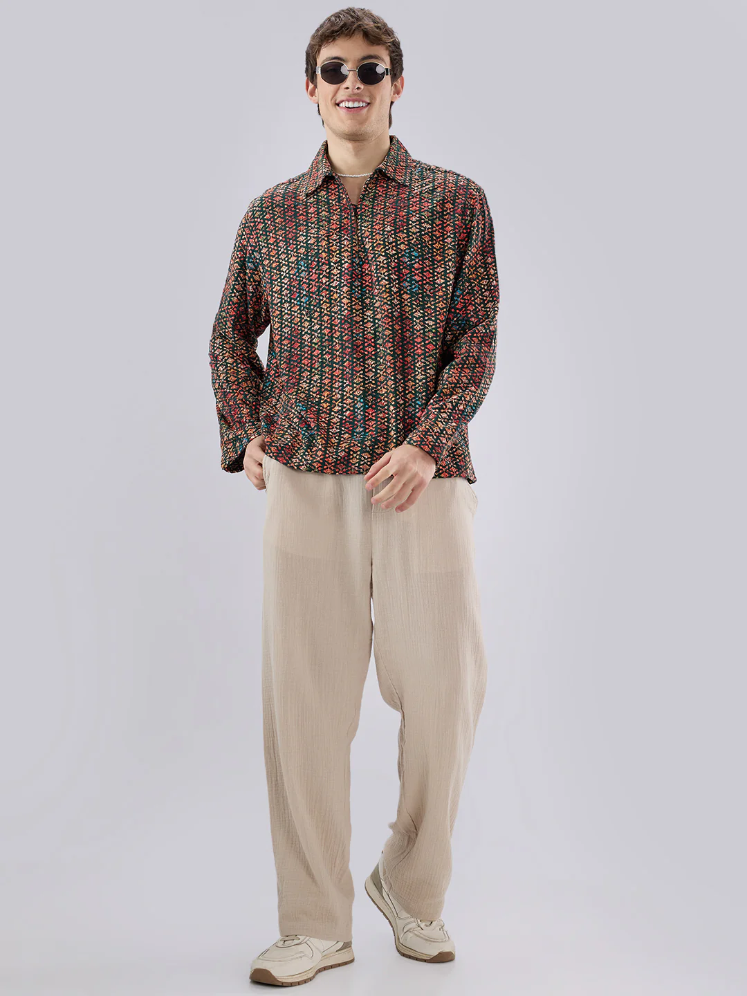 Ishqiya Nazara Sequin Glow Embroidered Cuffless Oversized Shirt - Image 7