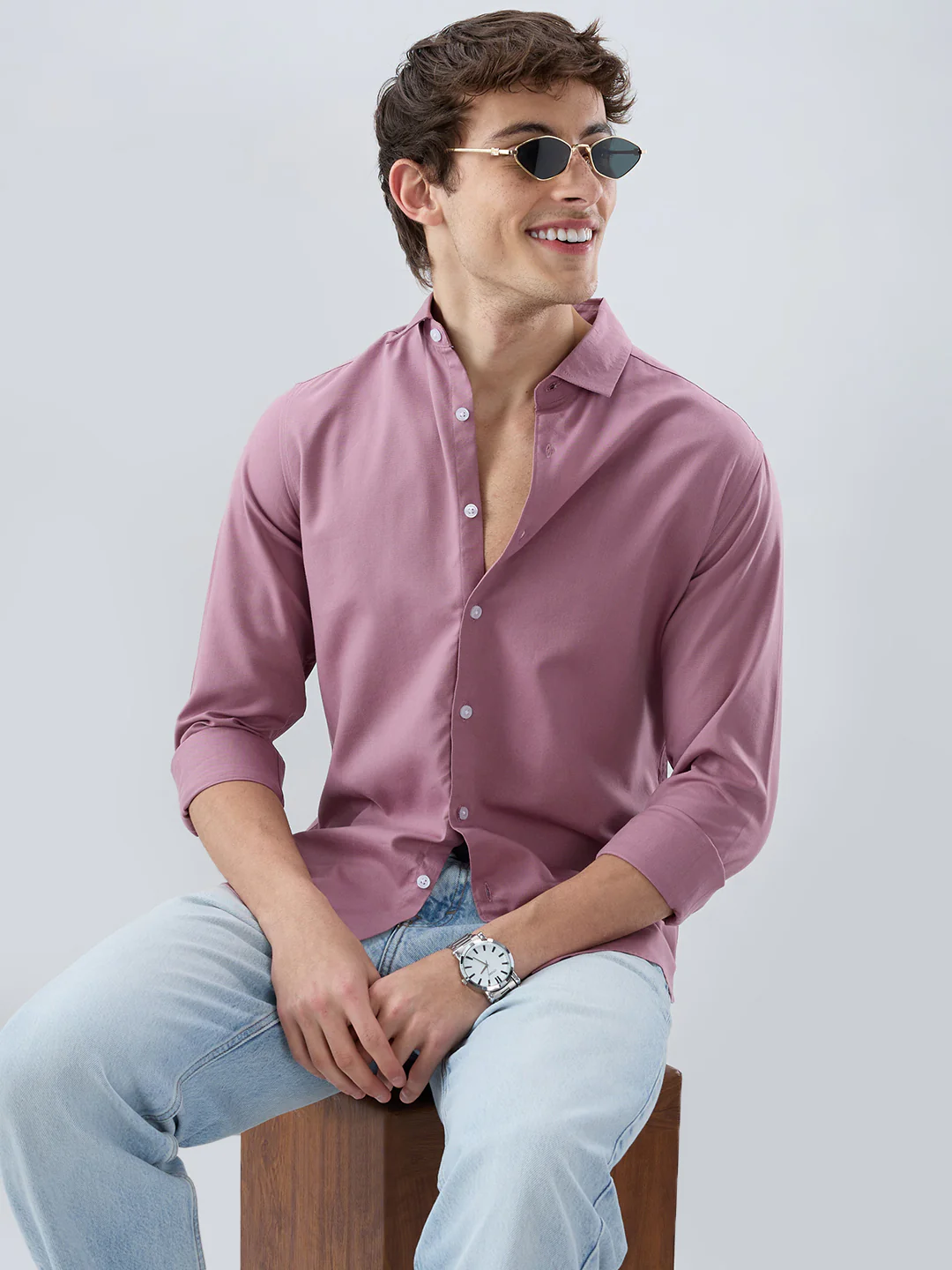 Luxe Dusty Mauve Oxford Shirt - Image 4