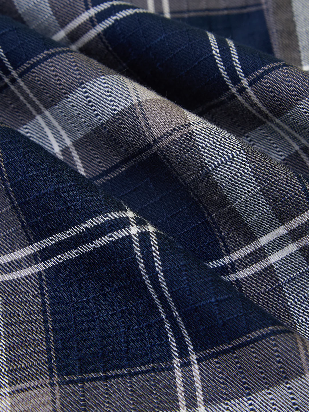 Modish Navy & Grey Tartanique Checkered Shirt - Image 3