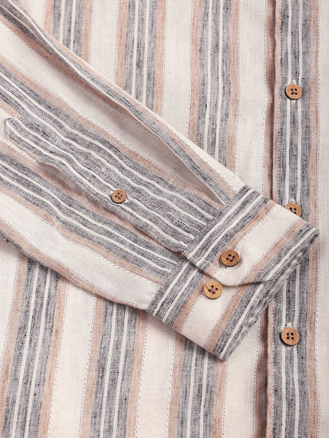 Multicolour Ticking Stripe Linen Shirt - Image 3