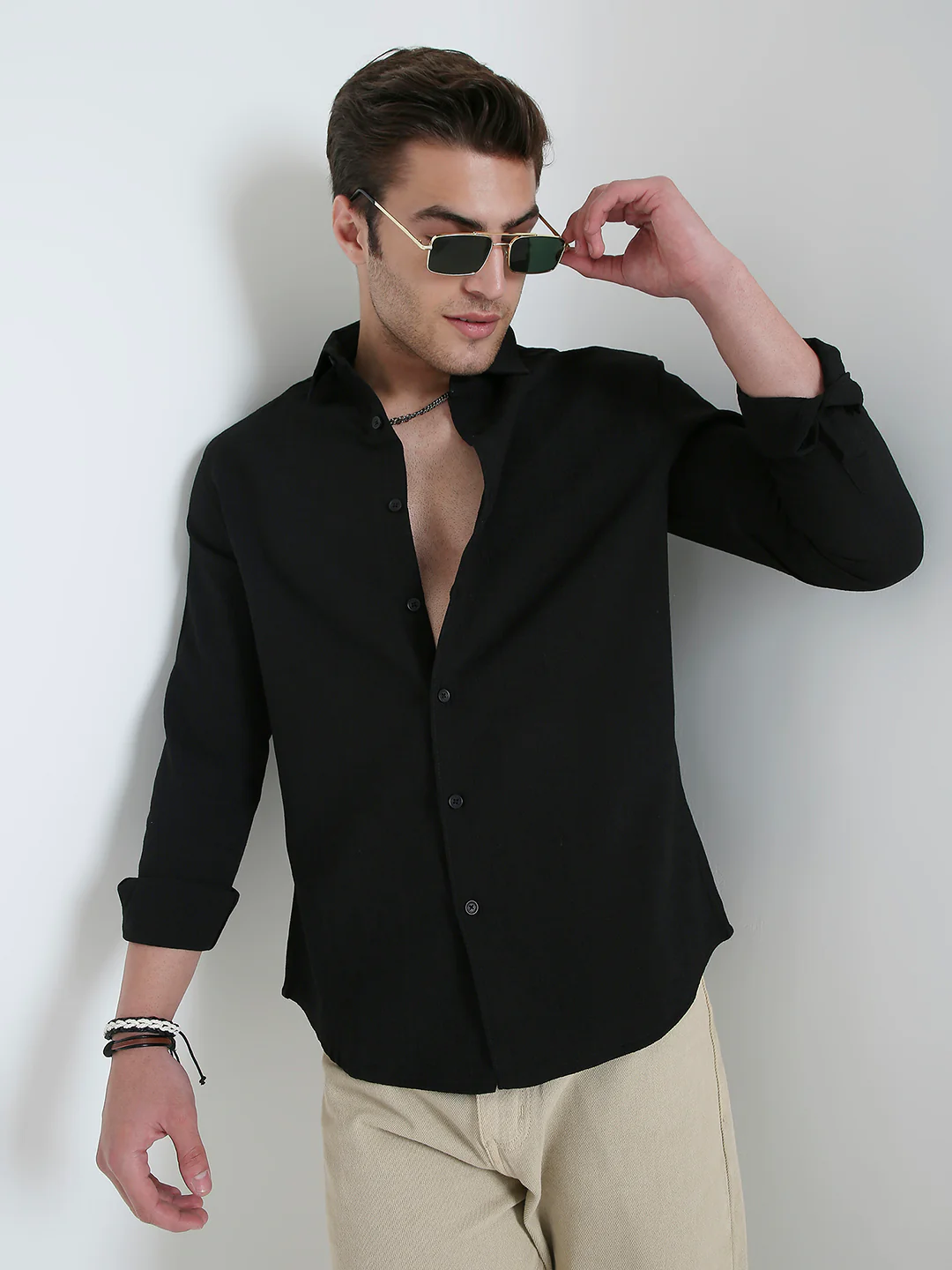 Onyx Black Refined Weave Shirt - Image 4