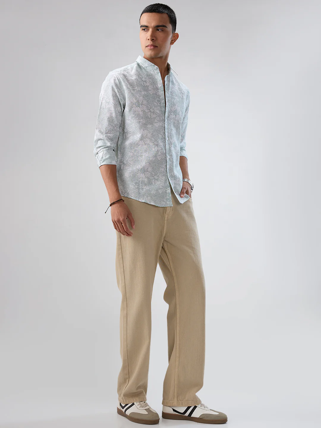 Pastel Green Floral Bloom Shirt - Image 8