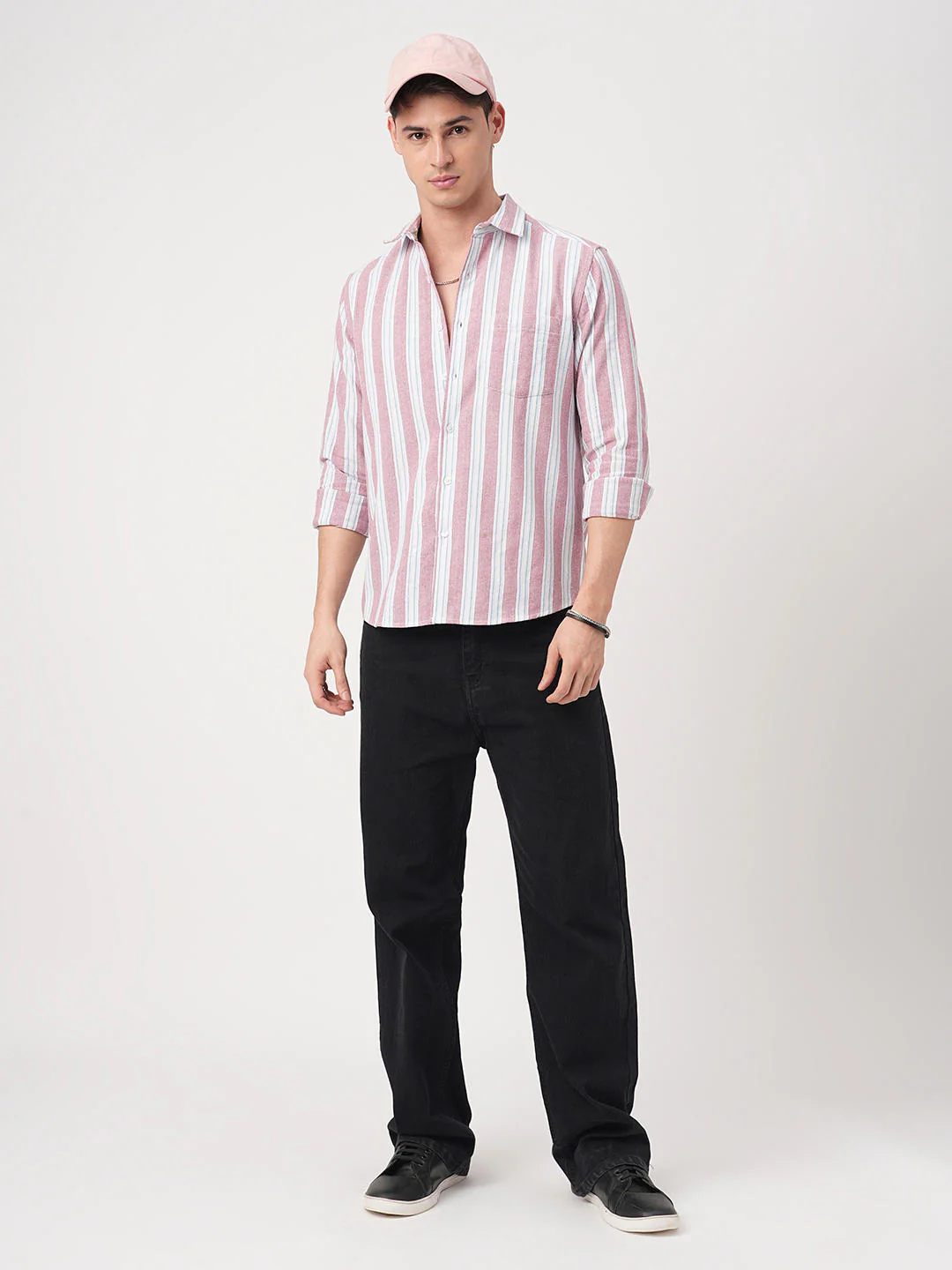 Pink & Blue Broad Striped Shirt - Image 8