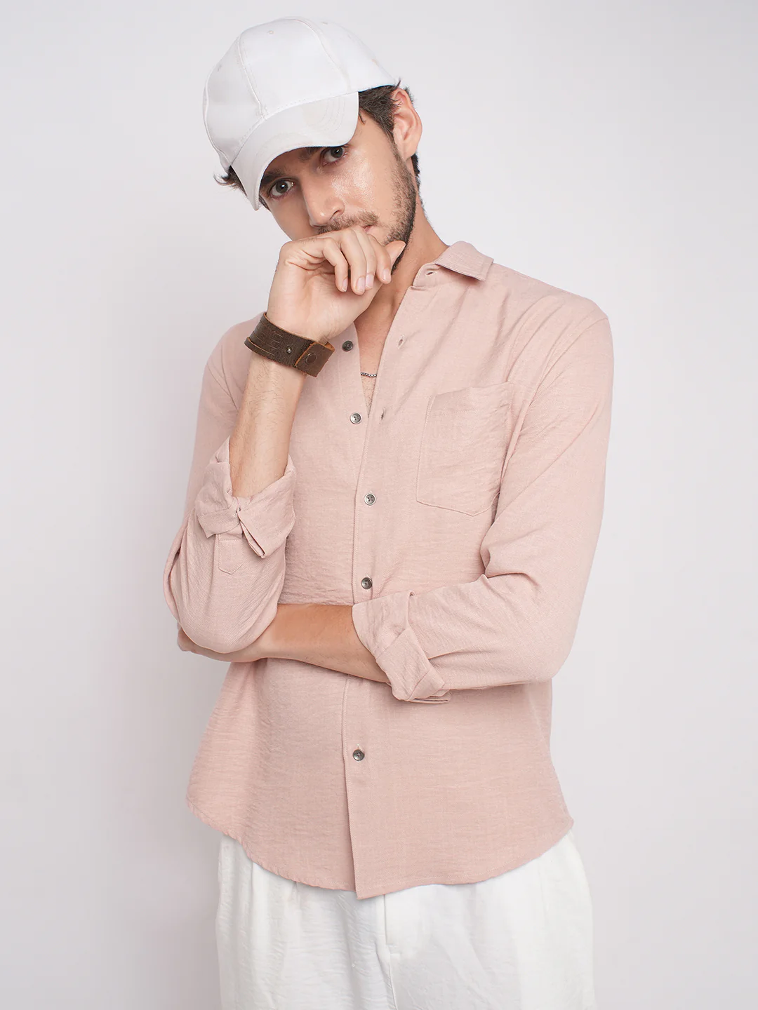 Powder Pink Everyday Crinkled Shirt - Image 2