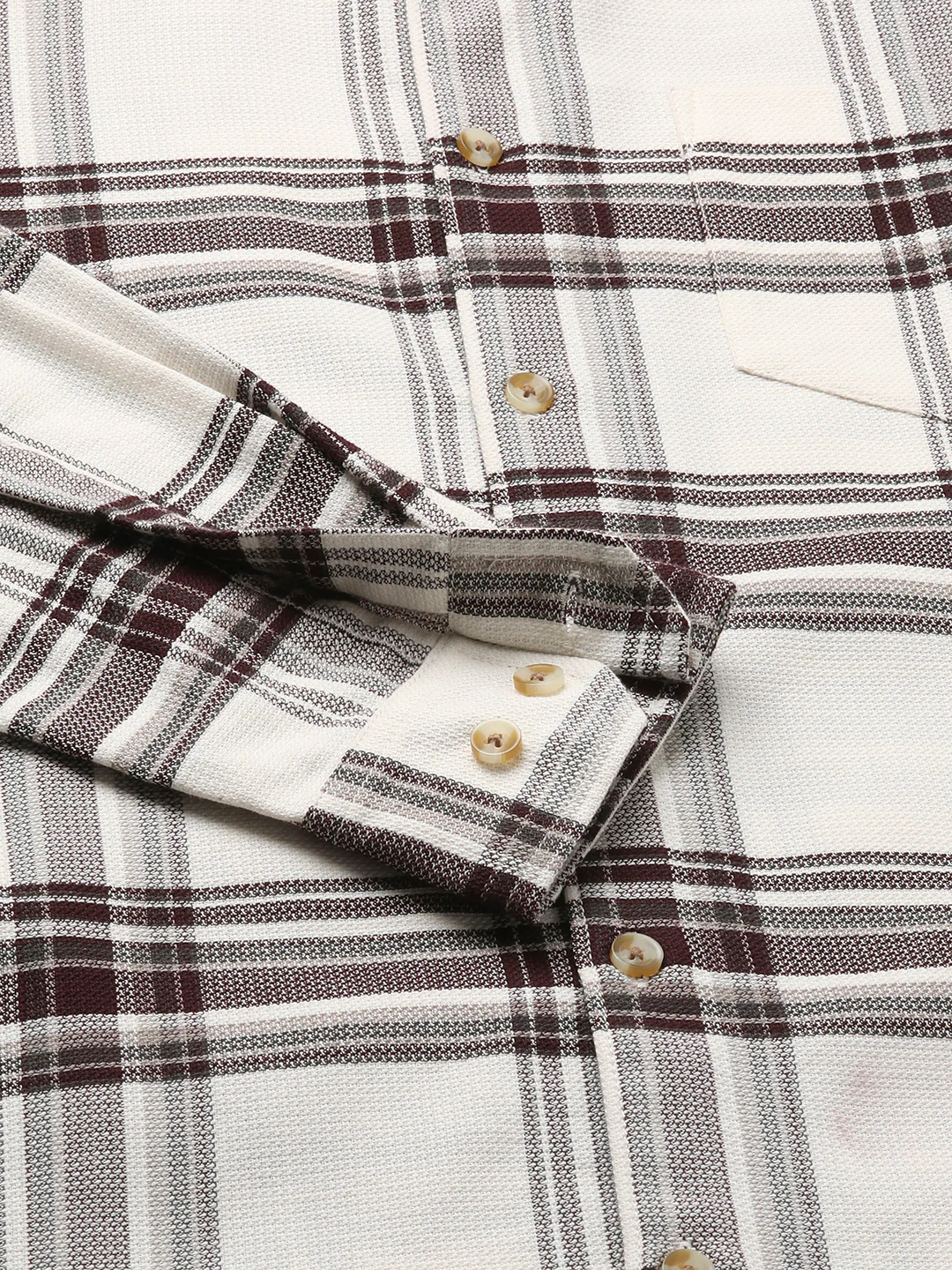 Premium Cotton Timeless White & Maroon Broad Checkered Shirt - Image 8