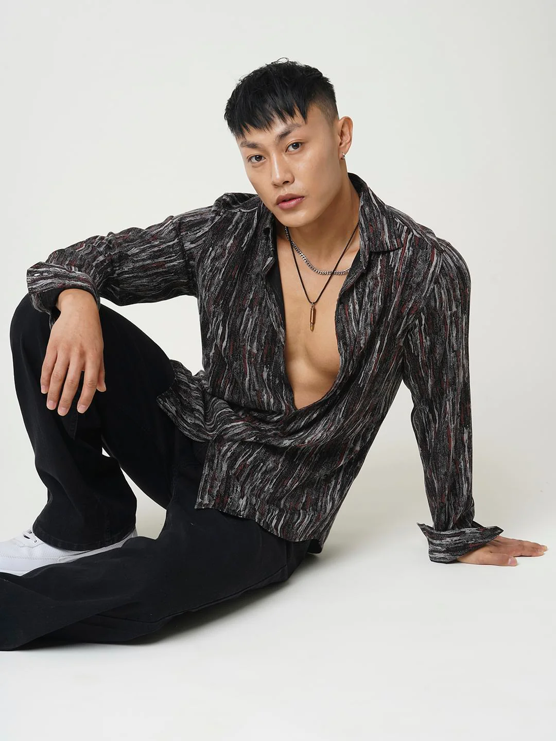 Premium Multicolour Artistic Textured Shirt - Image 8