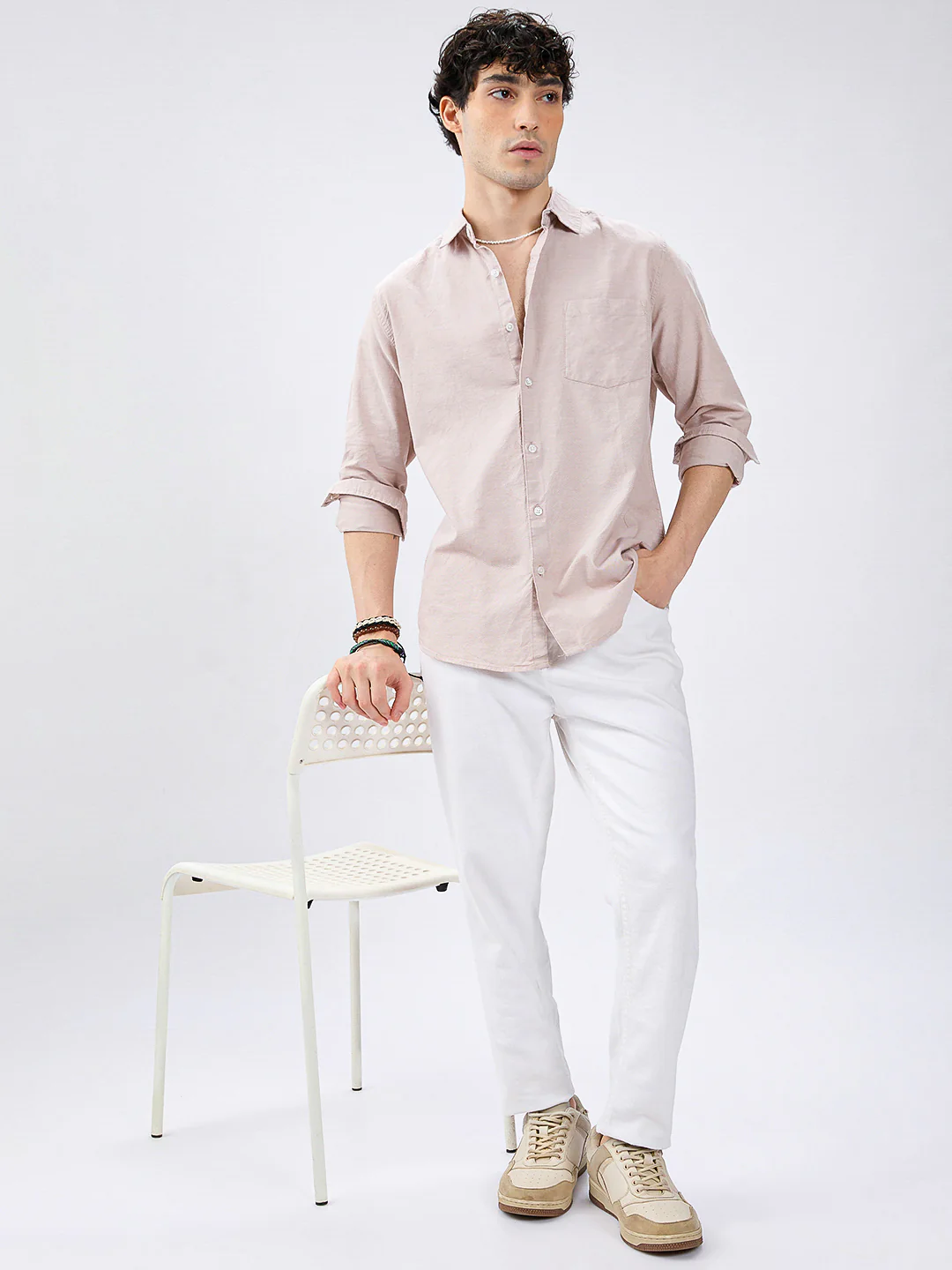 Sandstone Beige Oxford Shirt - Image 7