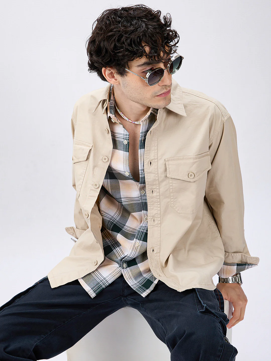 Super Soft Tan Beige Double Pocket Overshirt