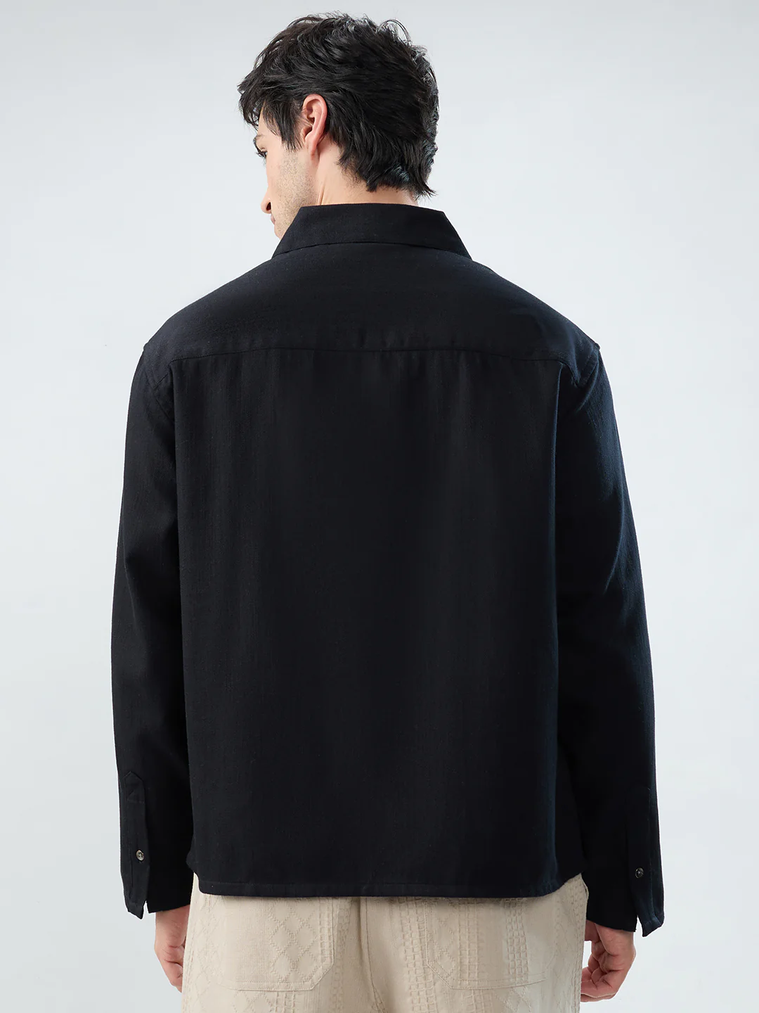 Timeless Black Cuffless Oversized Shirt - Image 6
