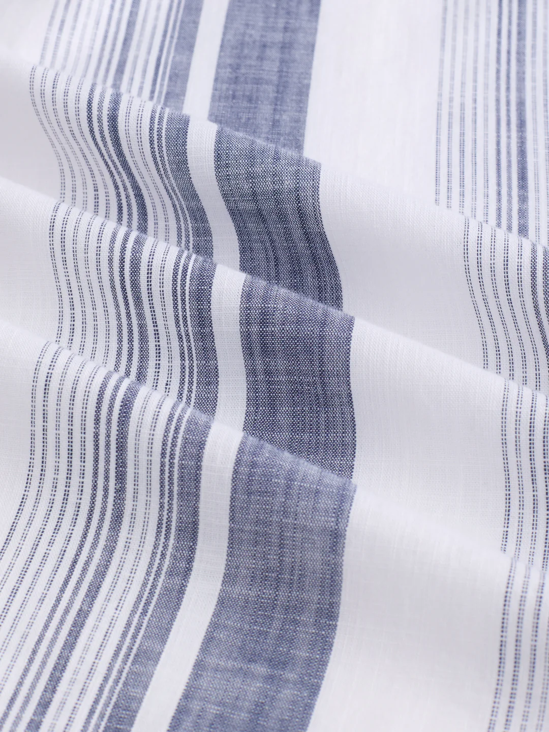 White & Navy Broad Striped Shirt - Image 3